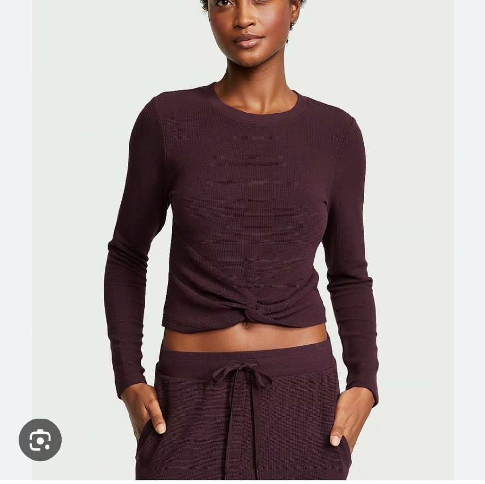 Victorias secret twist front waffle top Pajama Lounge - Picture 2 of 7